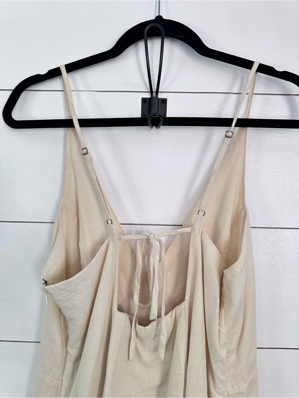 Anthropology Celandie M cream linen lace trim sheer bottom coastal maxi dress - Picture 14 of 16